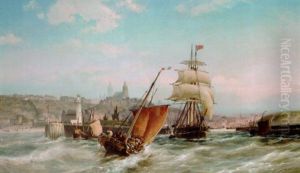A British Three-master Coming Out Of Boulogne On The Tide