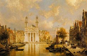 The Mozes And Aaron Church In Amsterdam, Seen From The Botergracht