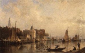 The Schreiers Tower As Seen From The East Dock by Cornelis Christiaan Dommelshuizen