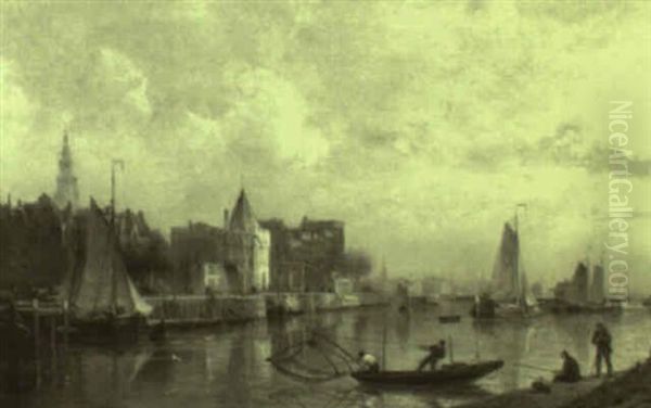 Old Amsterdam, The Schryers Tower Seen From The East Dock - view 1