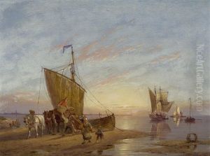 Heimkehrende Fischer by Pieter Christian Dommersen
