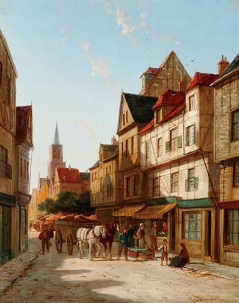 Street Scene - Rouen - view 1