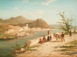 Muletier Au Bord Du Bras De Mer