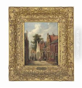 A Street In A Market Town by William Raymond Dommersen