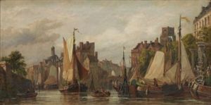 Kanalscen, Amsterdam by William Raymond Dommersen