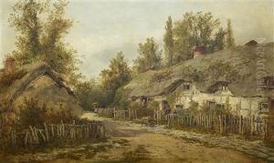 The Old Cottages At Steventon, Berkshire by William Raymond Dommersen