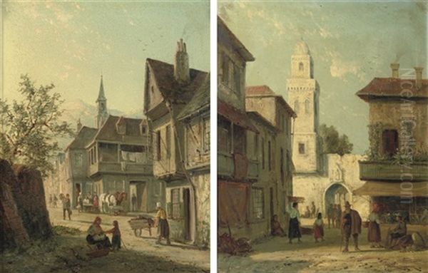 A Street In Vigo Spain (+ A View In Namur; Pair) - view 1