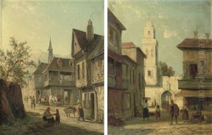 A Street In Vigo Spain (+ A View In Namur; Pair)