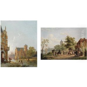 Figures Near An Inn (2 Works)