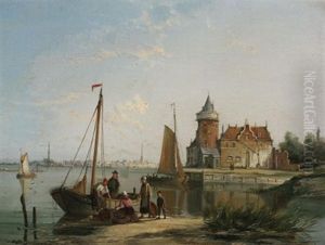 The House De Vraag On The Amstel, Amsterdam, Holland by William Raymond Dommersen