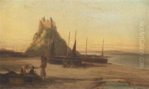 Holy Island Castle Northumberland by William Raymond Dommersen