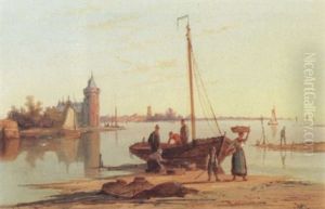 Dutch Riverside View by William Raymond Dommersen