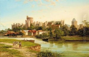 A View Of Windsor Castle From The Thames by William Raymond Dommersen