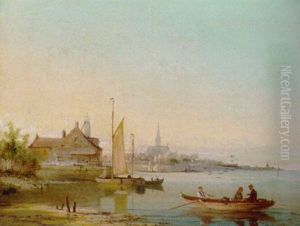 Rowing Ashore In A Calm by William Raymond Dommersen