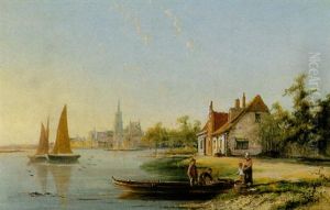 Fishermen Unloading The Catch by William Raymond Dommersen