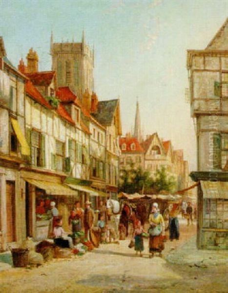 A Dutch Town On Market Day - view 1