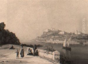 Figures On A Quay In The South Of Italy