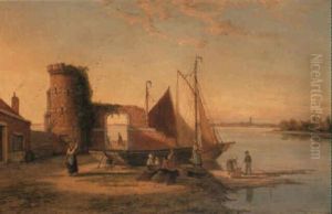 Schiedam On The Sheldt, Holland by William Raymond Dommersen