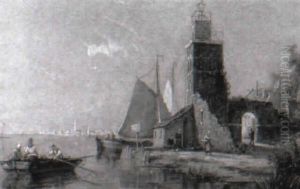 The Lighthouse At Tholen On The Zuyder Zee, Holland The Lighthouse At Tholen On The Zuyder Zee, Holland