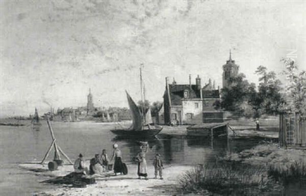 Dutch Coastal Landscape With Fisherfolk - view 1