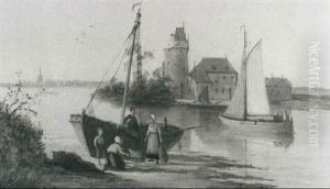 Zevekzee On The Scheldt, Holland by William Raymond Dommersen