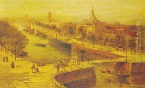 A View Of Rotterdam With The Boompjes Canal And Saint       Laurent's Church In The Background