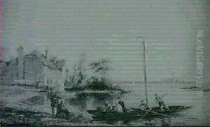Naaldwyk On The Maas, Holland Kattendyk On The Scheldt, Holland by William Raymond Dommersen