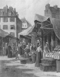 A View Of A Market-street, Paris, With Several Villagers    Conversing