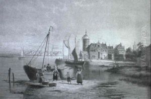 On The Amstel, Amsterdam, Holland by William Raymond Dommersen