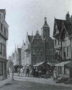 The Market Place, Haarlem, Holland by William Raymond Dommersen