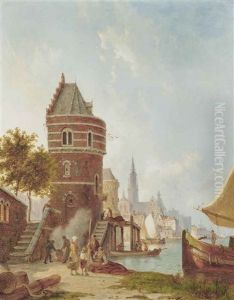 Antwerp Harbour by Pieter Cornelis Dommershuijzen