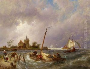 Heimkehr Der Fischer Bei Aufziehendem Sturm by Pieter Cornelis Dommershuijzen