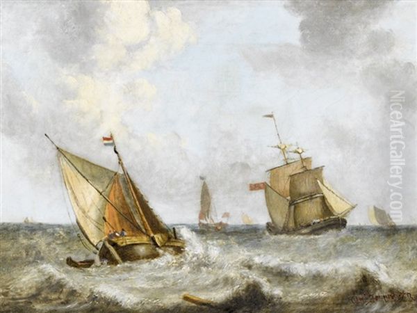Segelschiffe Auf Rauer See - view 1