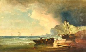 Fisherman On The Coast by Pieter Cornelis Dommershuijzen