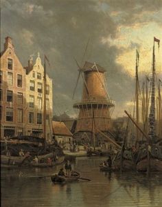 The Mill De Roozeboom, Amsterdam by Pieter Cornelis Dommershuijzen