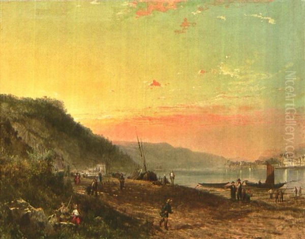Kustenlandschaft Mit Schiffen Und Personen - view 1
