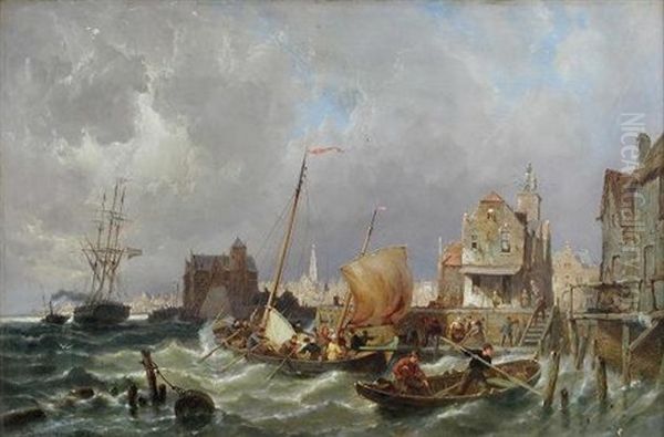 A View Of Amsterdam From The Isslemeer, With Shipping In The Foreground - view 1