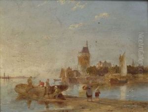 On The Zuiderzee, Holland by Pieter Cornelis Dommershuijzen