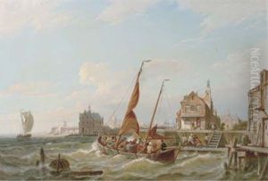 Amsterdam Seen From The Ij by Pieter Cornelis Dommershuijzen