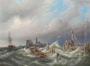Ter Neuze On The Scheldt by Pieter Cornelis Dommershuijzen