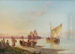 On The Borruse, Holland by Pieter Cornelis Dommershuijzen