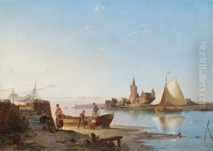 Amersfoord (+ Elburg On The Zuiderzee; Pair) by Pieter Cornelis Dommershuijzen