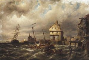 Kampen On The Zuiderzee, Holland by Pieter Cornelis Dommershuijzen