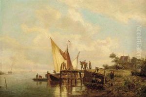 Unloading The Barge by Pieter Cornelis Dommershuijzen