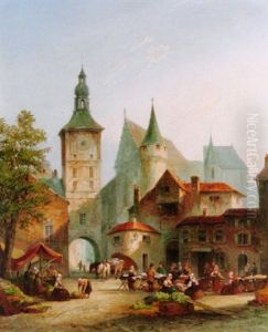 Market Day by Pieter Cornelis Dommershuijzen