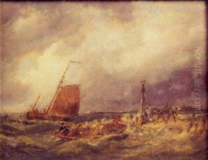 Marine, Blokzyl On The Zviderzee, Hollande by Pieter Cornelis Dommershuijzen
