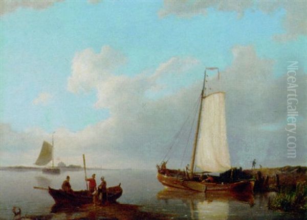 Barges On The Scheldt - view 1