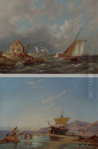 On The Isle Of Ameland Off The Friesian Coast, Holland by Pieter Cornelis Dommershuijzen
