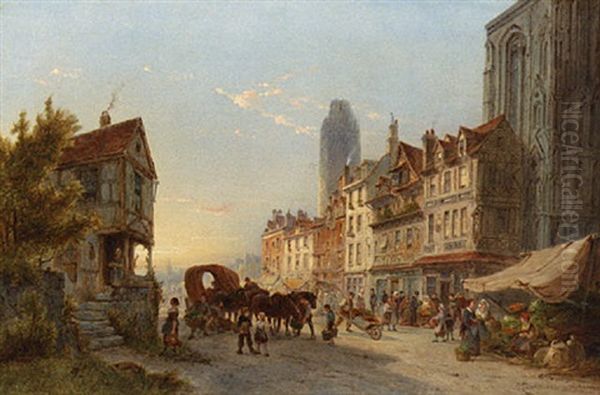 A Busy Street, Rouen, France - view 1