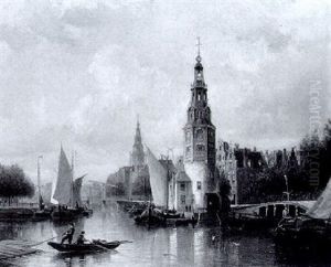 Alt Amsterdam-de Montelbaans Toren - Montelbaansturm by Pieter Cornelis Dommershuijzen